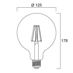 Ampoule LED Globe claire  Ø120mm 8W 2700K E27 230V - SYLVANIA 0027147