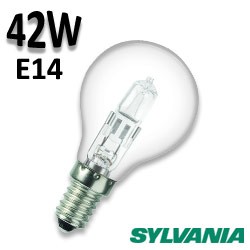 Ampoule sphérique claire 42W E14 230V Eco halogene