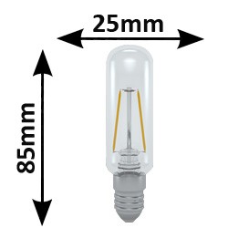 Ampoule tubulaire filament LED 2W E14 864 T25