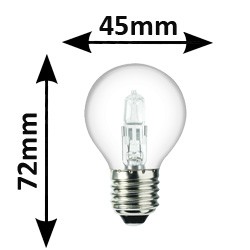 Ampoule sphérique claire 28W E27 230V Eco halogene