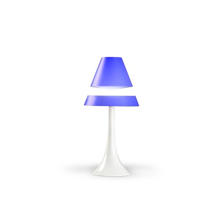 Lampe à poser en apesanteur MAGNETIC LAND bleue et blanche