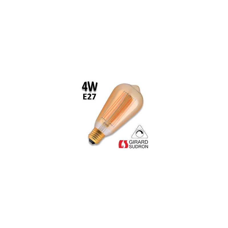 Ampoule Edison filament LED GIRARD SUDRON 4W E27 variable