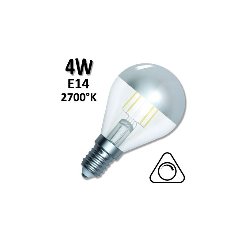 Ampoule sphérique calotte argentée 4W E14 ou E27 230V - GIRARD SUDRON