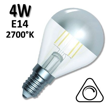 Ampoule sphérique calotte argentée 4W E14 ou E27 230V - GIRARD SUDRON