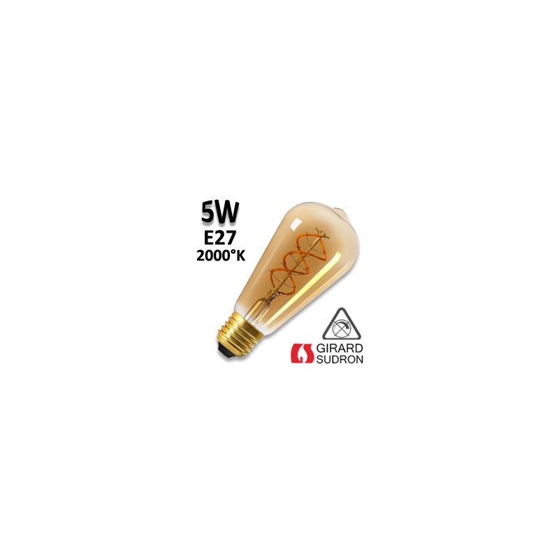Ampoule Edison twisted filament LED GIRARD SUDRON 5W E27