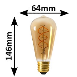 Ampoule Edison twisted filament LED GIRARD SUDRON 5W E27