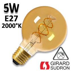 Ampoule Globe G95 twisted filament LED GIRARD SUDRON 5W E27