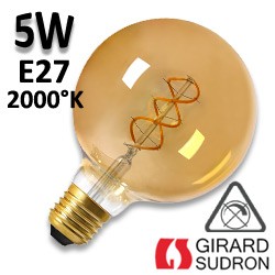 Ampoule Globe G125 twisted filament LED GIRARD SUDRON 5W E27