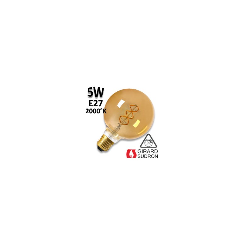Ampoule Globe G125 twisted filament LED GIRARD SUDRON 5W E27