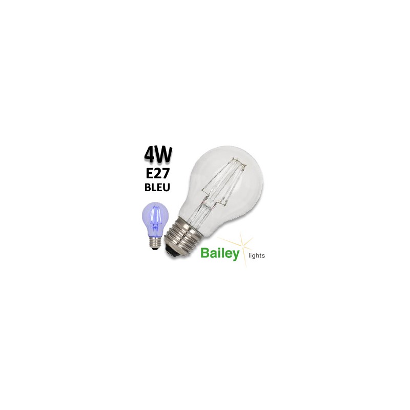 Ampoule filament LED standard bleu 4W E27 - BAILEY BaiColour
