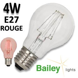 Ampoule filament LED standard rouge 4W E27 - BAILEY BaiColour