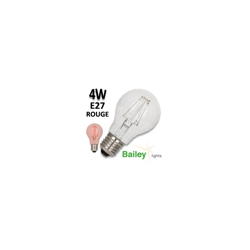 Ampoule filament LED standard rouge 4W E27 - BAILEY BaiColour