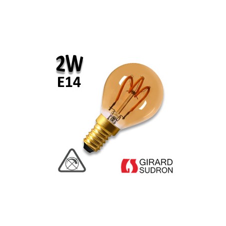 Ampoule Sphérique loops filament LED GIRARD SUDRON 2W E14