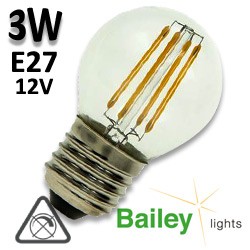Ampoule filament LED sphérique BAILEY 3W E27 12V