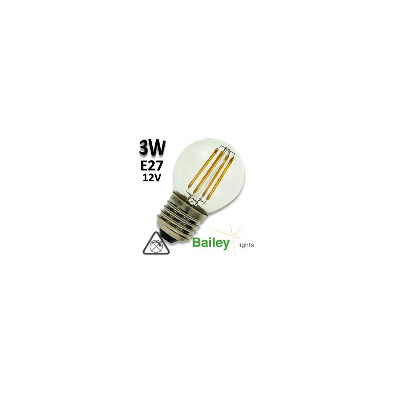 Ampoule filament LED sphérique BAILEY 3W E27 12V