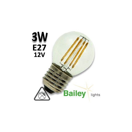 Ampoule filament LED sphérique BAILEY 3W E27 12V