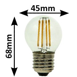 Ampoule filament LED sphérique BAILEY 3W E27 12V