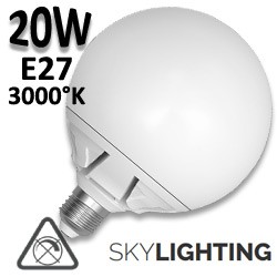 Ampoule LED globe opale 20W E27 3000K 125mm
