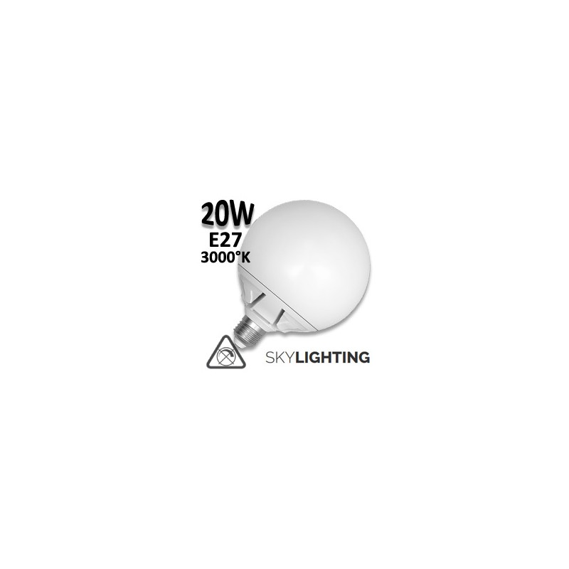 Ampoule LED globe opale 20W E27 3000K 125mm