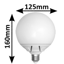 Ampoule LED globe opale 20W E27 3000K 125mm