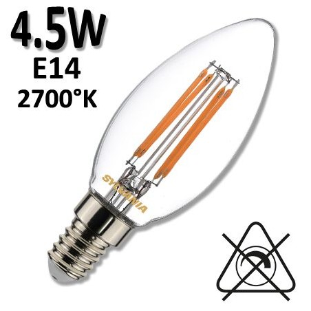 Ampoule LED Flamme lisse rétro SYLVANIA 4.5W E14 230V