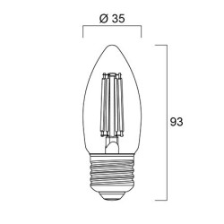 Ampoule LED Flamme lisse rétro SYLVANIA E27 230V