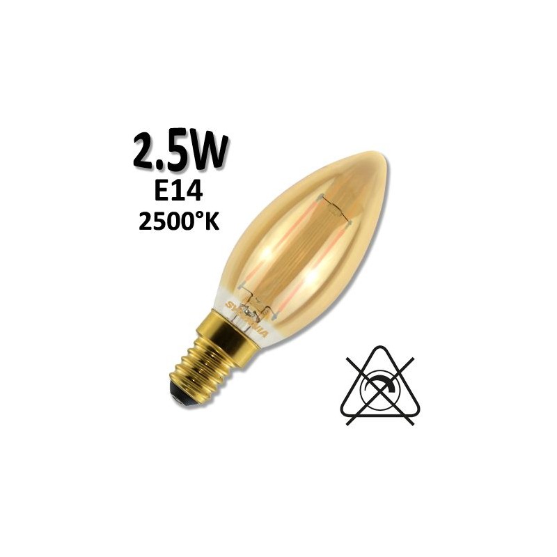 Ampoule LED Flamme lisse rétro ambrée SYLVANIA E14 230V