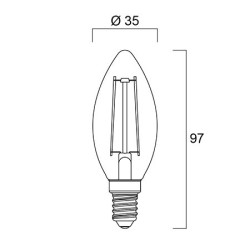 Ampoule LED Flamme lisse rétro ambrée SYLVANIA E14 230V