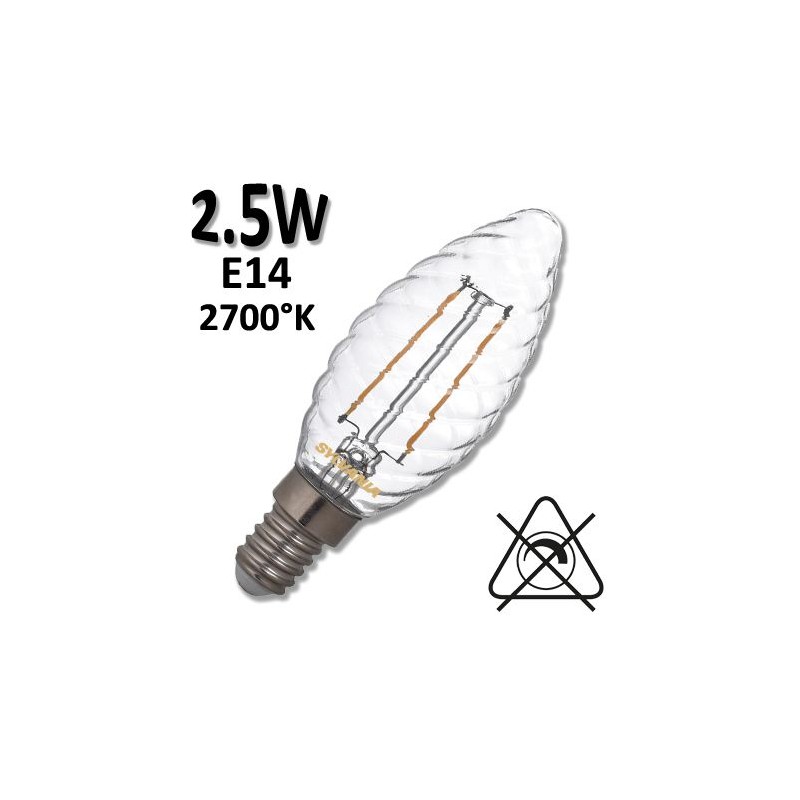 Ampoule LED Flamme Torsadée rétro SYLVANIA E14 230V