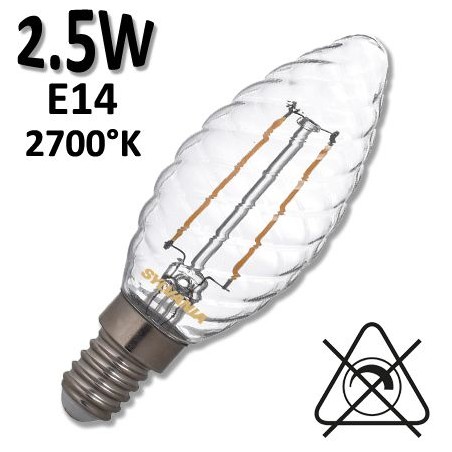 Ampoule LED Flamme Torsadée rétro SYLVANIA E14 230V