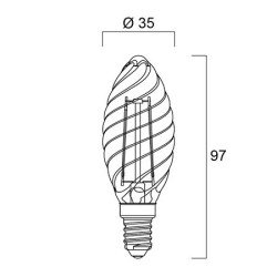 Ampoule LED Flamme Torsadée rétro SYLVANIA E14 230V