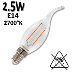 Ampoule Flamme coup de vent rétro claire LED 2.5W E14 - SYLVANIA 0027183