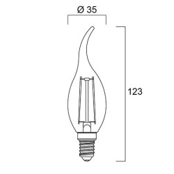 Ampoule Flamme coup de vent rétro claire LED 2.5W E14 - SYLVANIA 0027183