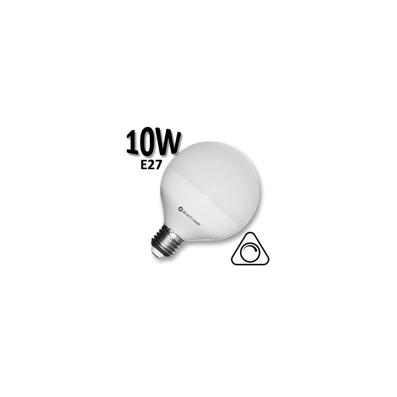 Ampoule LED pour variateur Globe opale Ø95mm 10W E27 230V BENEITO