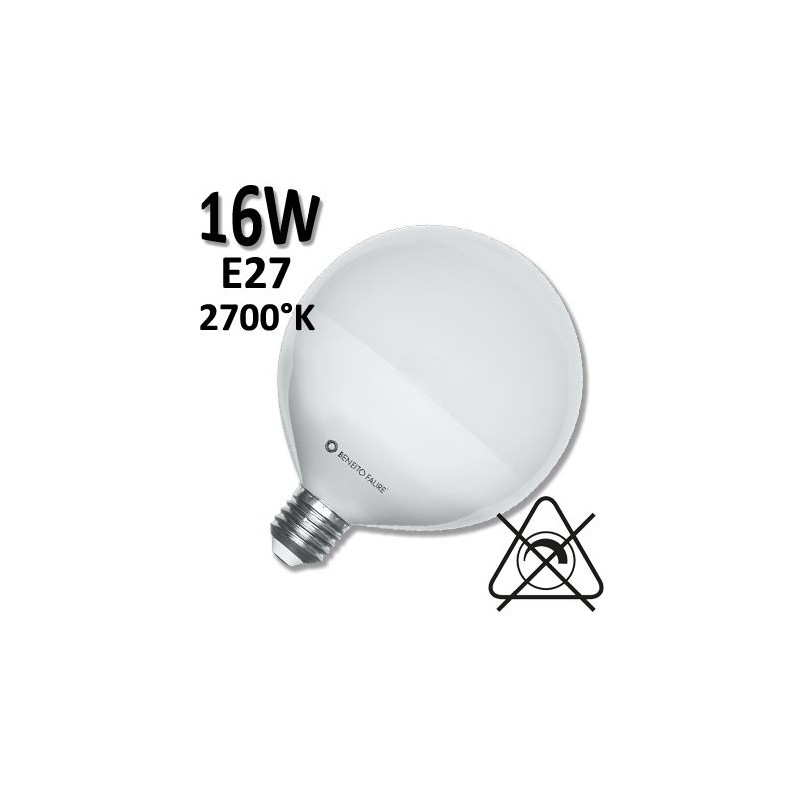 Ampoule Globe LED opale Ø120mm 16W E27 230V - BENEITO 3521 3523