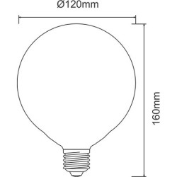 Ampoule Globe LED opale Ø120mm 16W E27 230V - BENEITO 3521 3523
