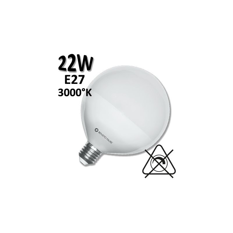Ampoule globe LED BENEITO 22W E27 120mm 230V