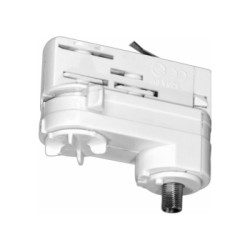 Accessoire adaptateur triphasé pour rail 3 allumages blanc