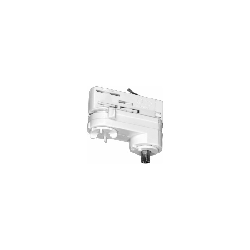 Accessoire adaptateur triphasé pour rail 3 allumages blanc