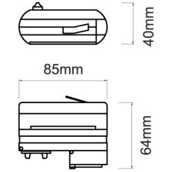 Accessoire adaptateur triphasé pour rail 3 allumages blanc