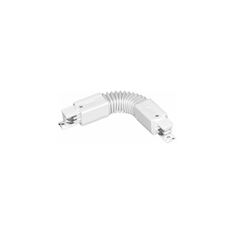 Raccord linéaire flexible pour rail 3 allumages blanc