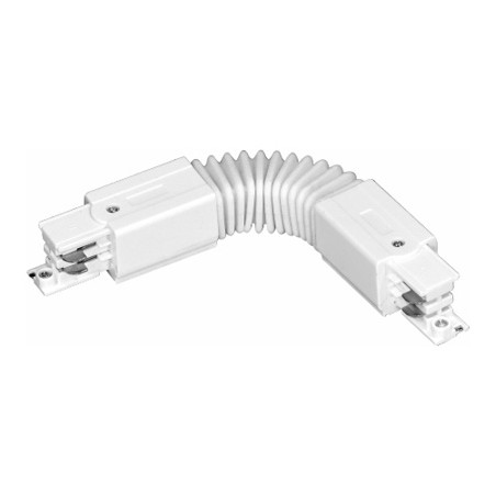 Raccord linéaire flexible pour rail 3 allumages blanc