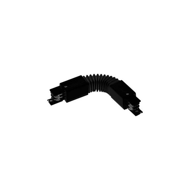 Raccord linéaire flexible pour rail 3 allumages noir