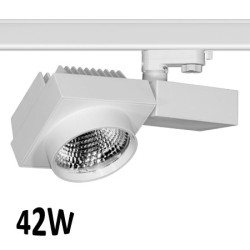 BENEITO 3645, Spot LED ECO 42W pour rail 3 allumages blanc