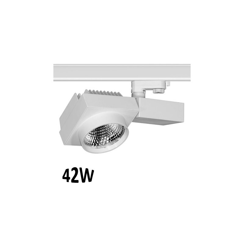 BENEITO 3645, Spot LED ECO 42W pour rail 3 allumages blanc