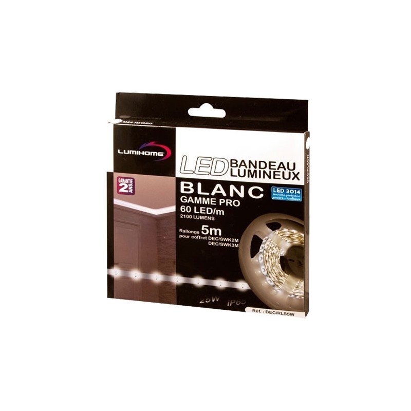 Ruban LED SMD 3014 6500K - LUMIHOME DEC/SPRO-5W
