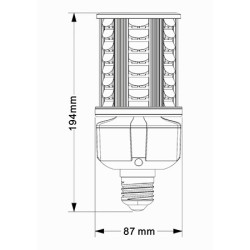 BENEITO OBO 27W E27 230V - Lampe tubulaire LED extérieure