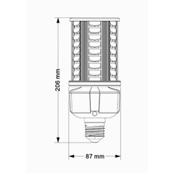 BENEITO OBO 36W E27 230V - Lampe tubulaire LED extérieure