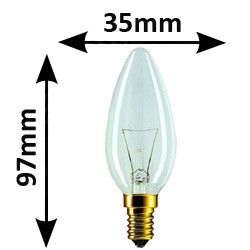 Ampoule flamme 25W E14 220V - Lampe avec filament