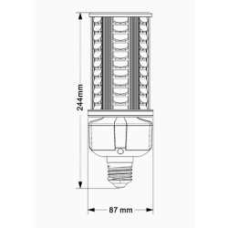 BENEITO OBO 45W E27 230V - Lampe tubulaire LED extérieure